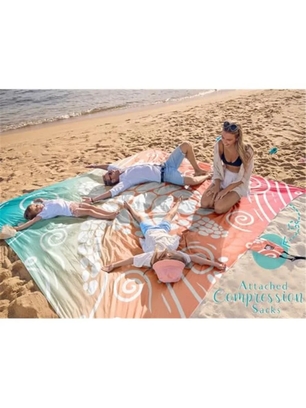 Extra Large Beach Blanket Sandproof Waterproof Picnic Camping Mat Sea Turtle